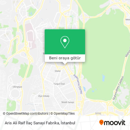 Aris Ali Raif İlaç Sanayi Fabrika harita
