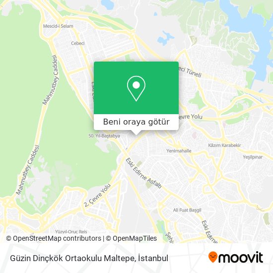 Güzin Dinçkök Ortaokulu Maltepe harita