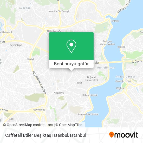 Caffetall Etiler Beşiktaş İstanbul harita