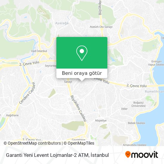 Garanti Yeni Levent Lojmanlar-2 ATM harita