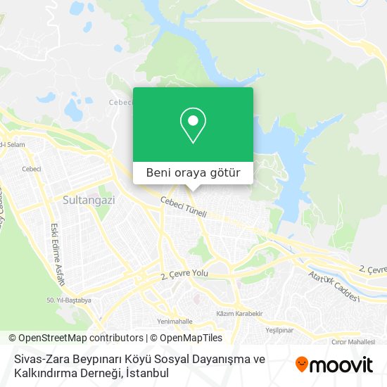 Sivas-Zara Beypınarı Köyü Sosyal Dayanışma ve Kalkındırma Derneği harita