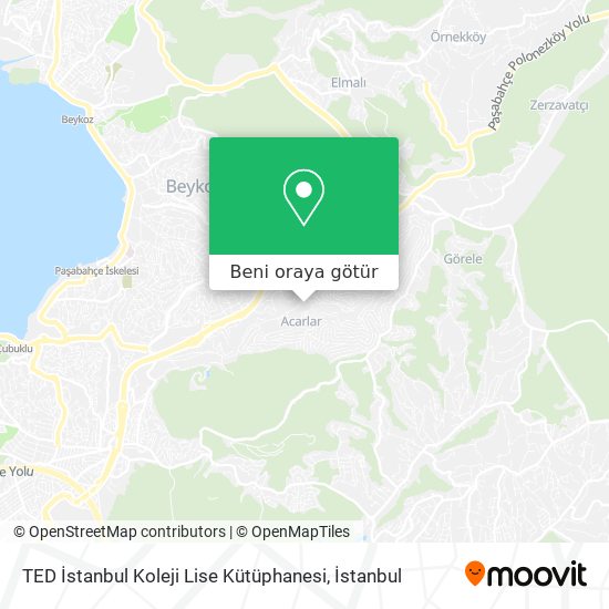 TED İstanbul Koleji Lise Kütüphanesi harita
