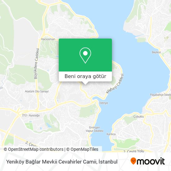 Yeniköy Bağlar Mevkii Cevahirler Camii harita