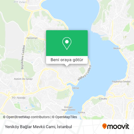 Yeniköy Bağlar Mevkii Cami harita