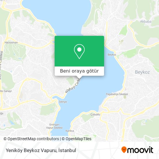 Yeniköy Beykoz Vapuru harita