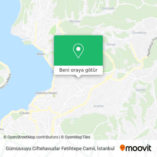 Gümüssuyu Ciftehavuzlar Fetihtepe Camii harita
