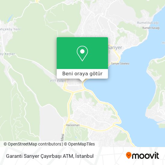 Garanti Sarıyer Çayırbaşı ATM harita