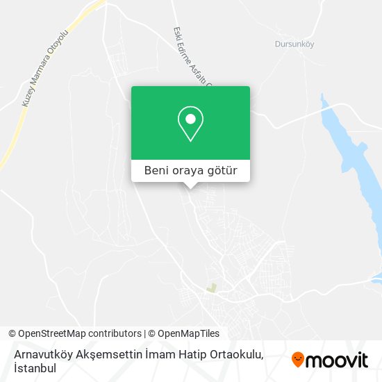 Arnavutköy Akşemsettin İmam Hatip Ortaokulu harita