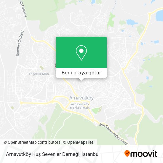 Arnavutköy Kuş Sevenler Derneği harita