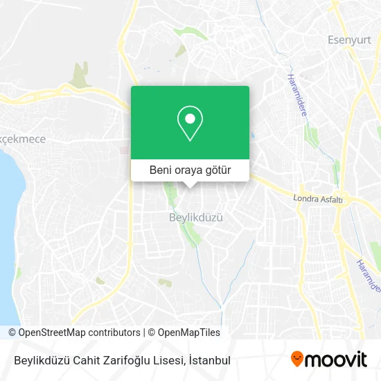 Beylikdüzü Cahit Zarifoğlu Lisesi harita