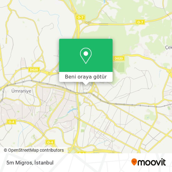 5m Migros, Ümraniye nerede, Otobüs, Metro, Tren, Minibüs / Dolmuş veya