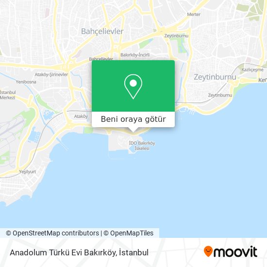 Anadolum Türkü Evi Bakırköy harita