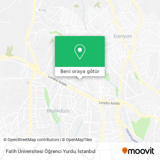 Fatih Üniversitesi Öğrenci Yurdu harita