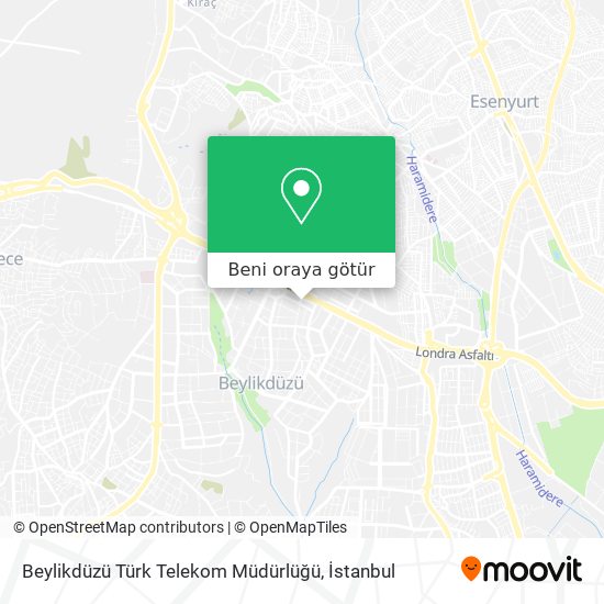 Beylikdüzü Türk Telekom Müdürlüğü harita