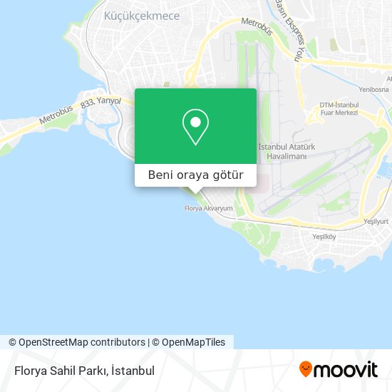 Florya Sahil Parkı harita