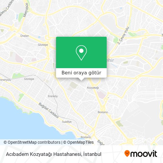 Acıbadem Kozyatağı Hastahanesi harita