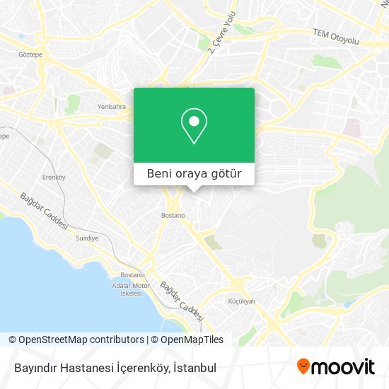 Bayındır Hastanesi İçerenköy harita