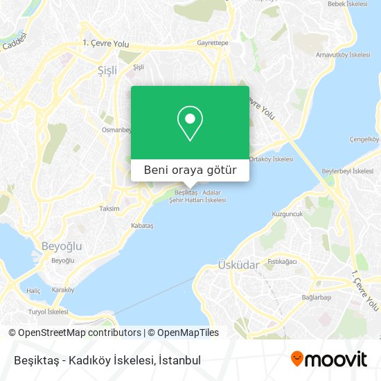 Beşiktaş - Kadıköy İskelesi harita