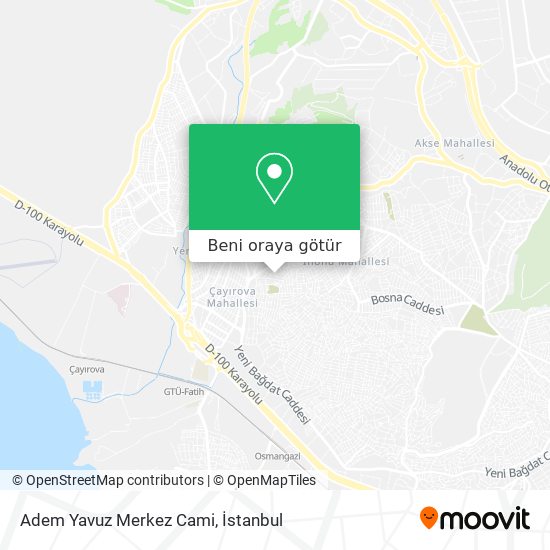 Adem Yavuz Merkez Cami harita