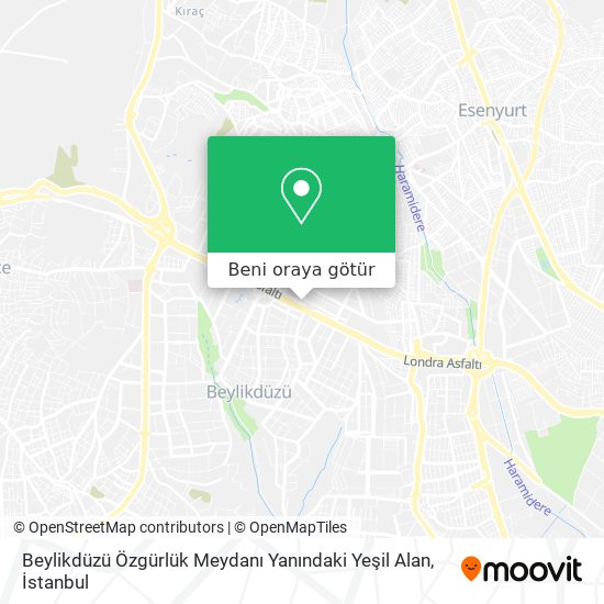 Beylikdüzü Özgürlük Meydanı Yanındaki Yeşil Alan harita