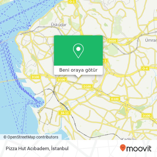 Pizza Hut Acıbadem harita