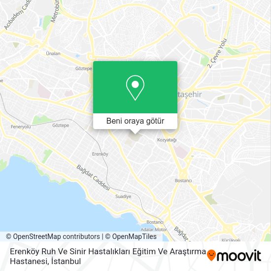 Erenköy Ruh Ve Sinir Hastalıkları Eğitim Ve Araştırma Hastanesi harita