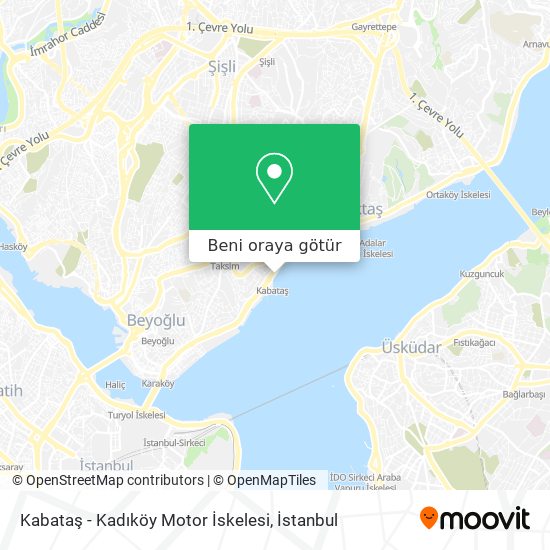 Kabataş - Kadıköy Motor İskelesi harita
