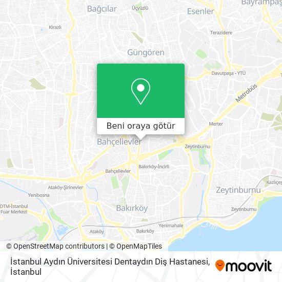 İstanbul Aydın Üniversitesi Dentaydın Diş Hastanesi harita