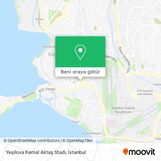 Yeşilova Kemal Aktaş Stadı harita