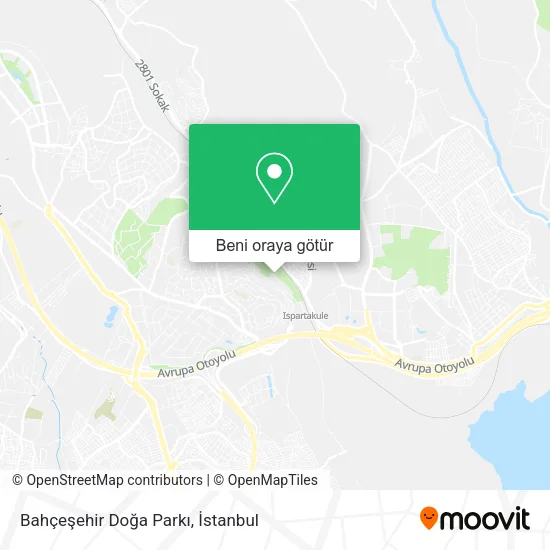 Bahçeşehir Doğa Parkı harita