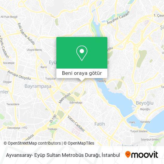 Ayvansaray- Eyüp Sultan Metrobüs Durağı harita