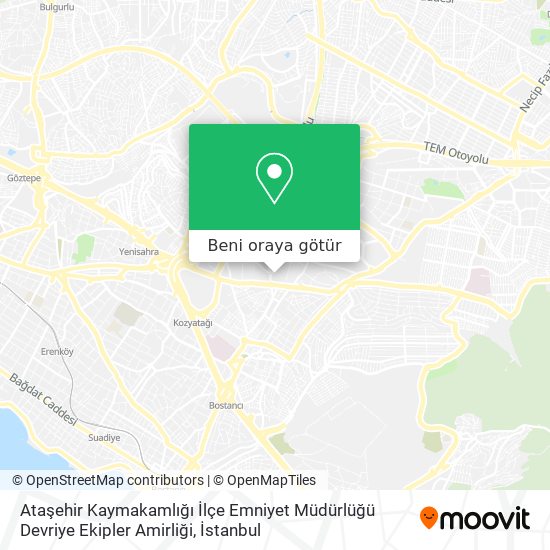 Ataşehir Kaymakamlığı İlçe Emniyet Müdürlüğü Devriye Ekipler Amirliği harita