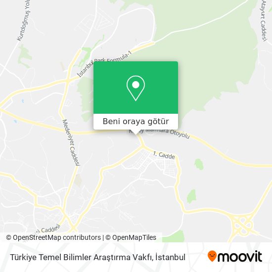 Türkiye Temel Bilimler Araştırma Vakfı harita