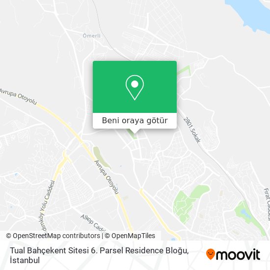 Tual Bahçekent Sitesi 6. Parsel Residence Bloğu harita