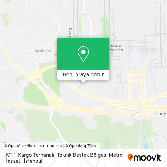 M11 Kargo Terminali- Teknik Destek Bölgesi Metro İnşaatı harita