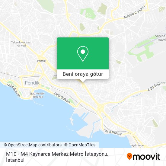 M10 - M4 Kaynarca Merkez Metro İstasyonu harita