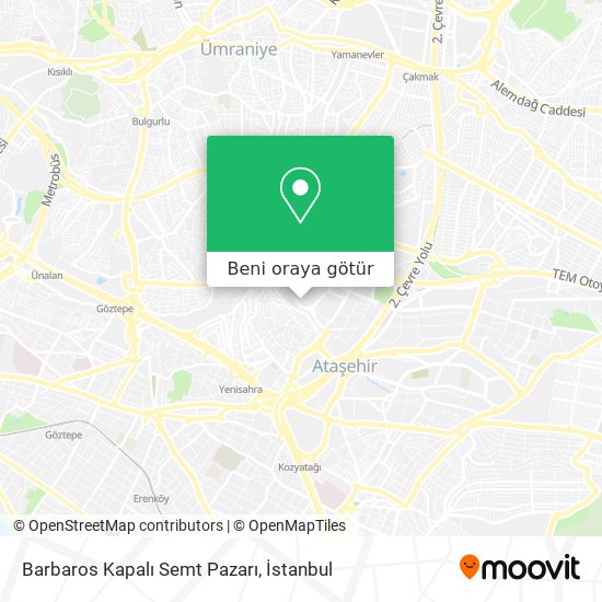 Barbaros Kapalı Semt Pazarı harita