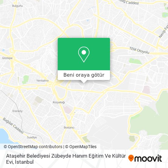 Ataşehir Belediyesi Zübeyde Hanım Eğitim Ve Kültür Evi harita