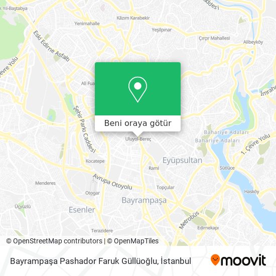 Bayrampaşa Pashador Faruk Güllüoğlu harita