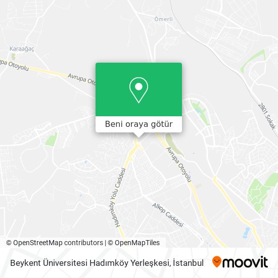 Beykent Üniversitesi Hadımköy Yerleşkesi harita