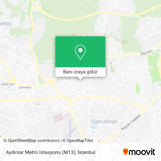 Aydınlar Metro İstasyonu (M13) harita