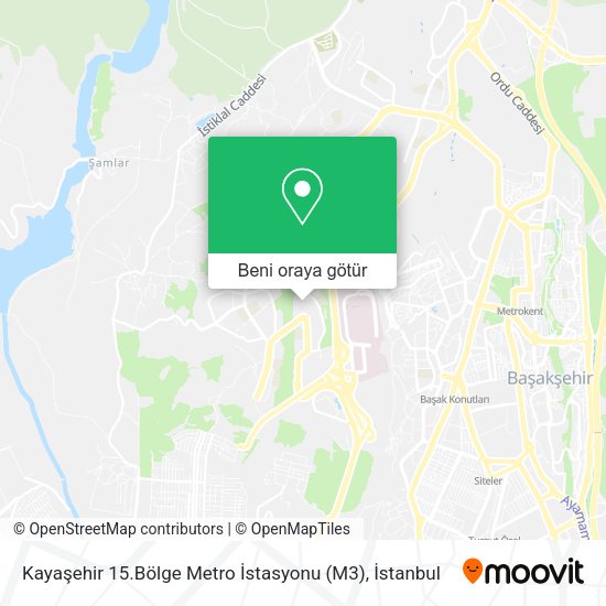 Kayaşehir 15.Bölge Metro İstasyonu (M3) harita