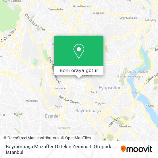 Bayrampaşa Muzaffer Öztekin Zeminaltı Otoparkı harita