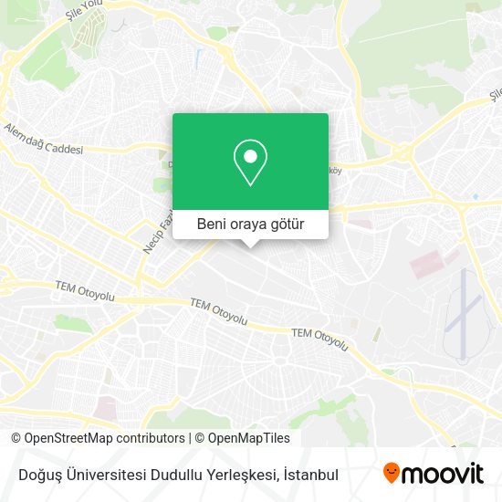 Doğuş Üniversitesi Dudullu Yerleşkesi harita