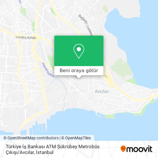 Türkiye İş Bankası ATM Şükrübey Metrobüs Çıkışı / Avcılar harita