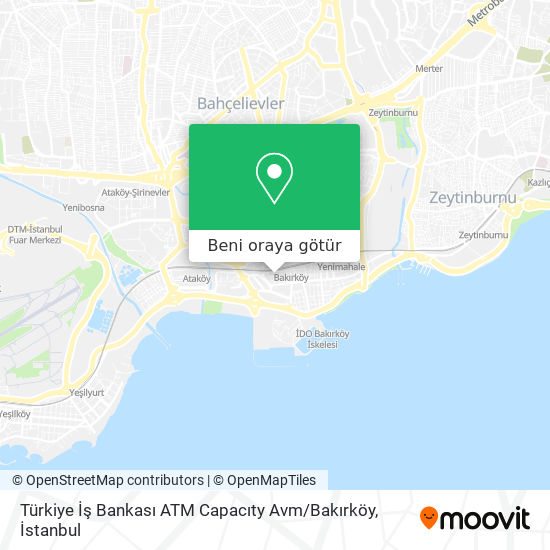 Türkiye İş Bankası ATM Capacıty Avm / Bakırköy harita
