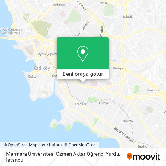 Marmara Üniversitesi Özmen Aktar Öğrenci Yurdu harita