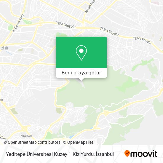 Yeditepe Üniversitesi Kuzey 1 Kiz Yurdu harita