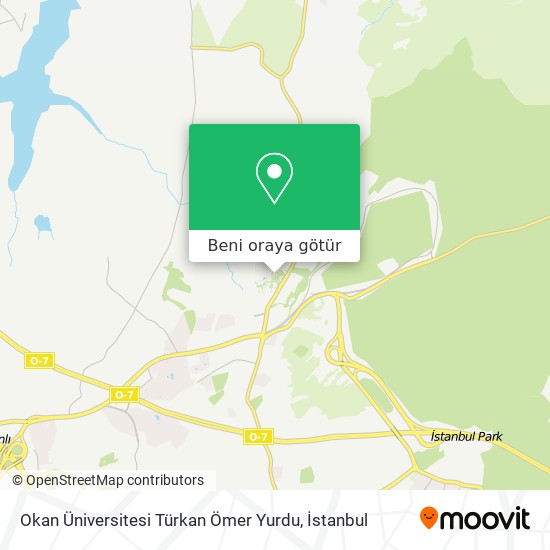 Okan Üniversitesi Türkan Ömer Yurdu harita