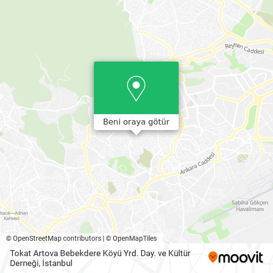 Tokat Artova Bebekdere Köyü Yrd. Day. ve Kültür Derneği harita